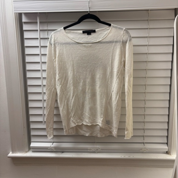 Women's 100% Linen Skull Cashmere White Sweater Size XS - Picture 3 of 7